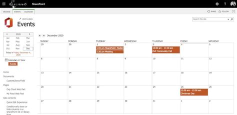 Sharepoint Modern Calendar Week View